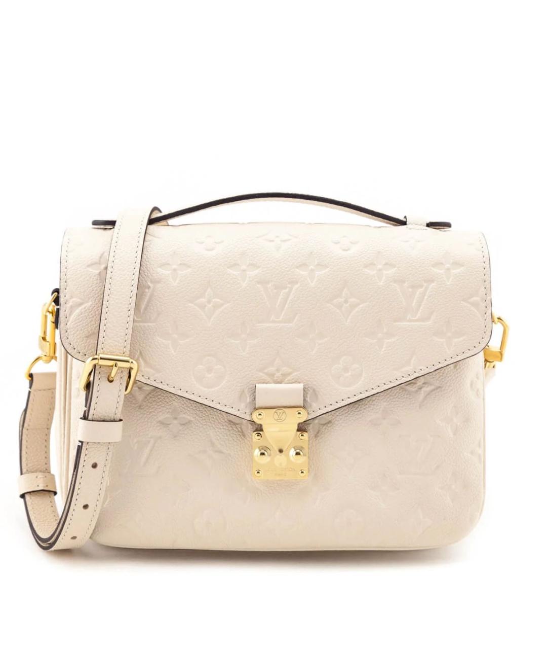 LOUIS VUITTON Бежевая кожаная сумка через плечо, фото 9