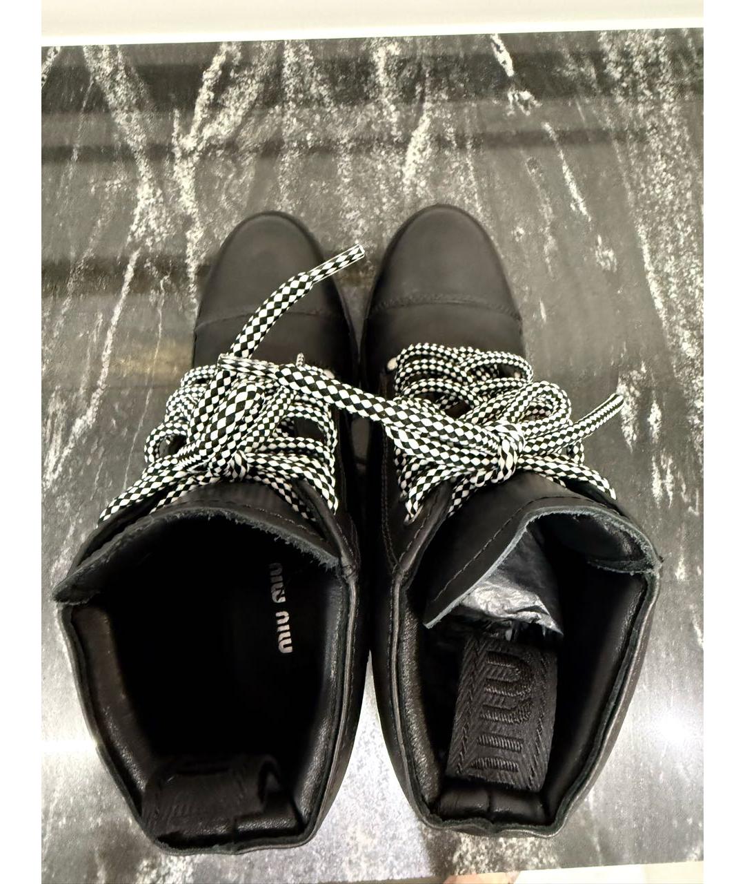 MIU MIU Черные кожаные ботильоны, фото 5