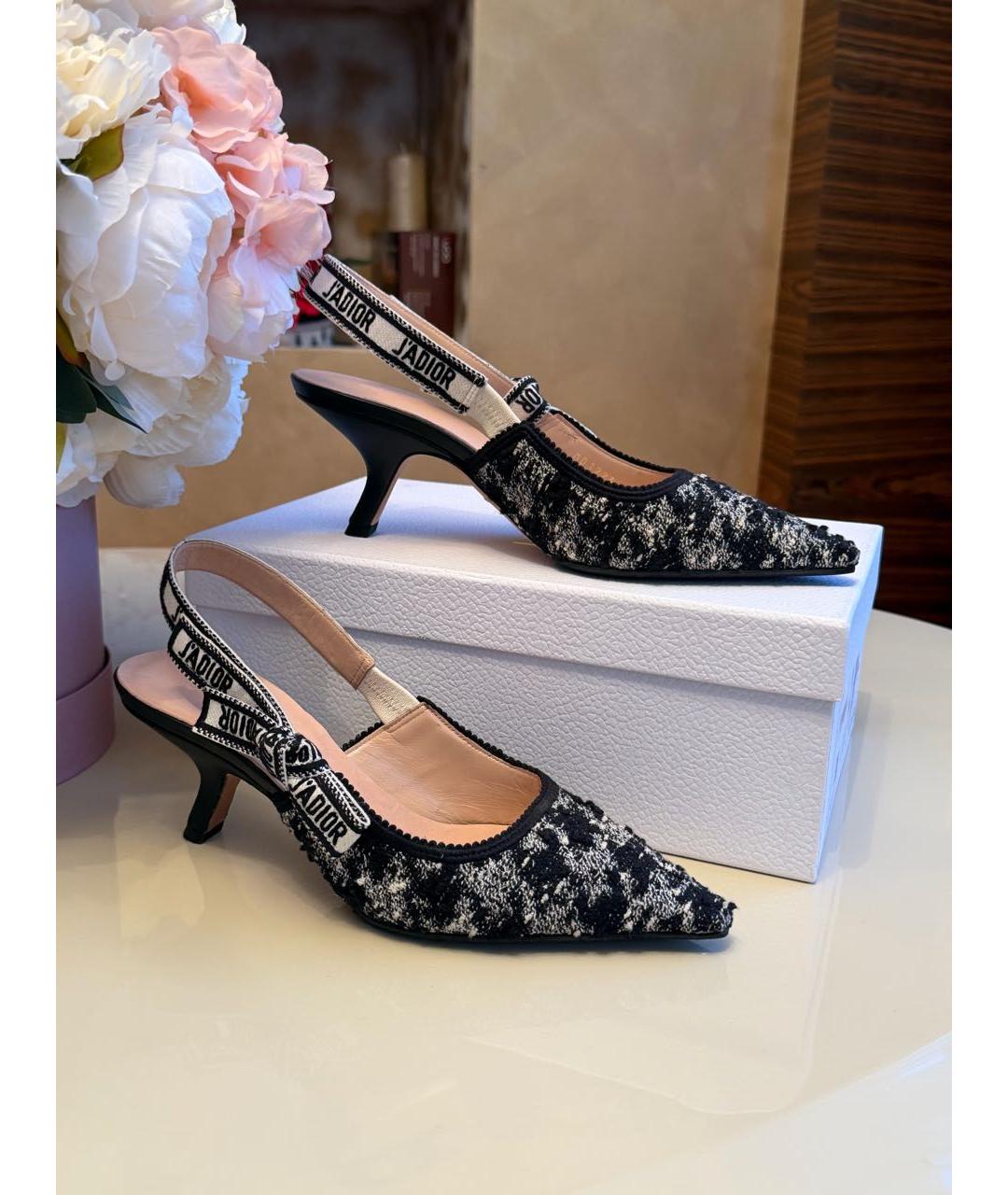 CHRISTIAN DIOR Темно-синие текстильные туфли, фото 2