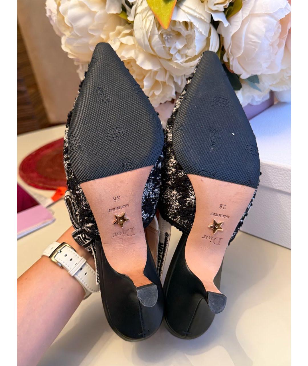 CHRISTIAN DIOR Темно-синие текстильные туфли, фото 5