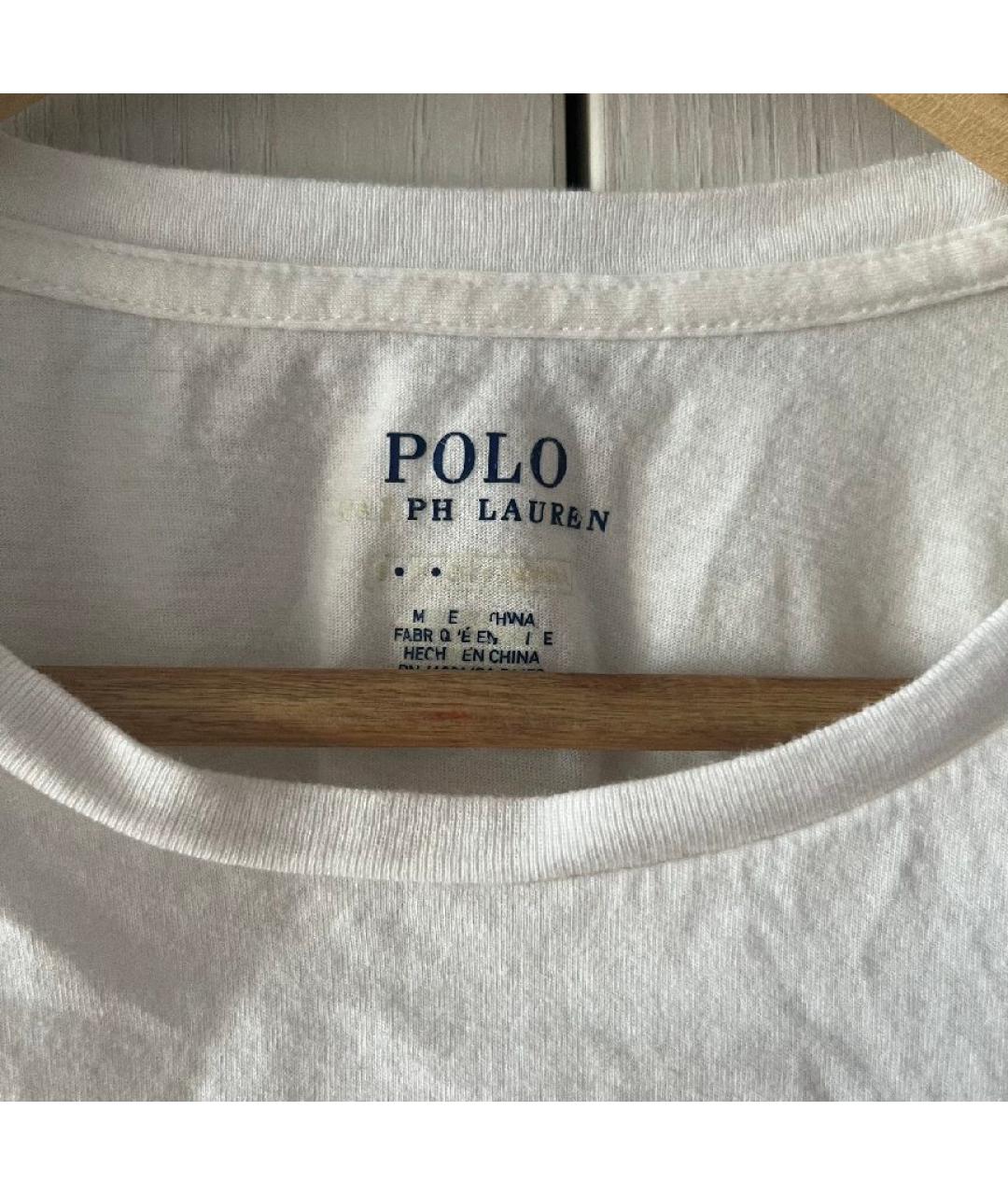POLO RALPH LAUREN Белая хлопковая футболка, фото 3