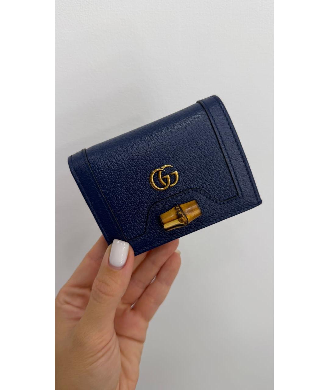 GUCCI Синий кожаный кошелек, фото 5