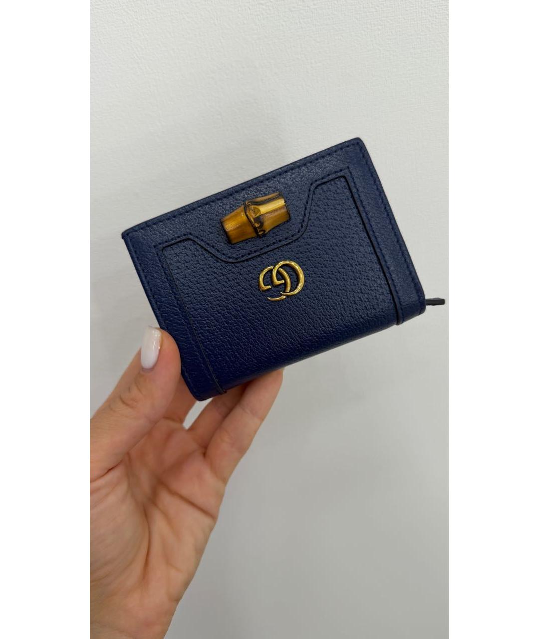 GUCCI Синий кожаный кошелек, фото 3