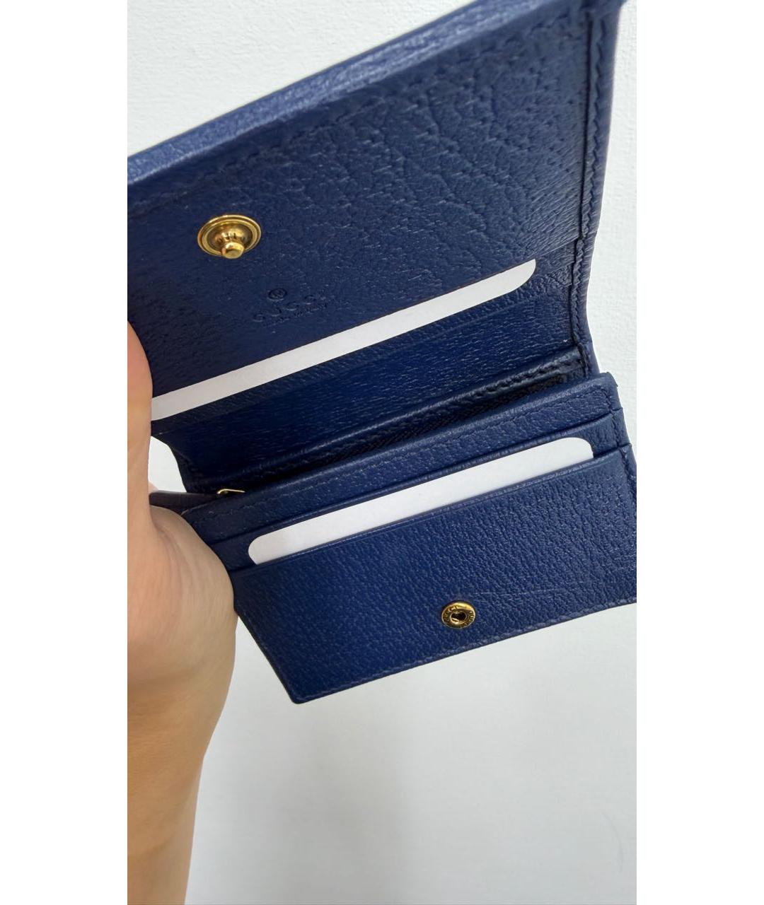GUCCI Синий кожаный кошелек, фото 4