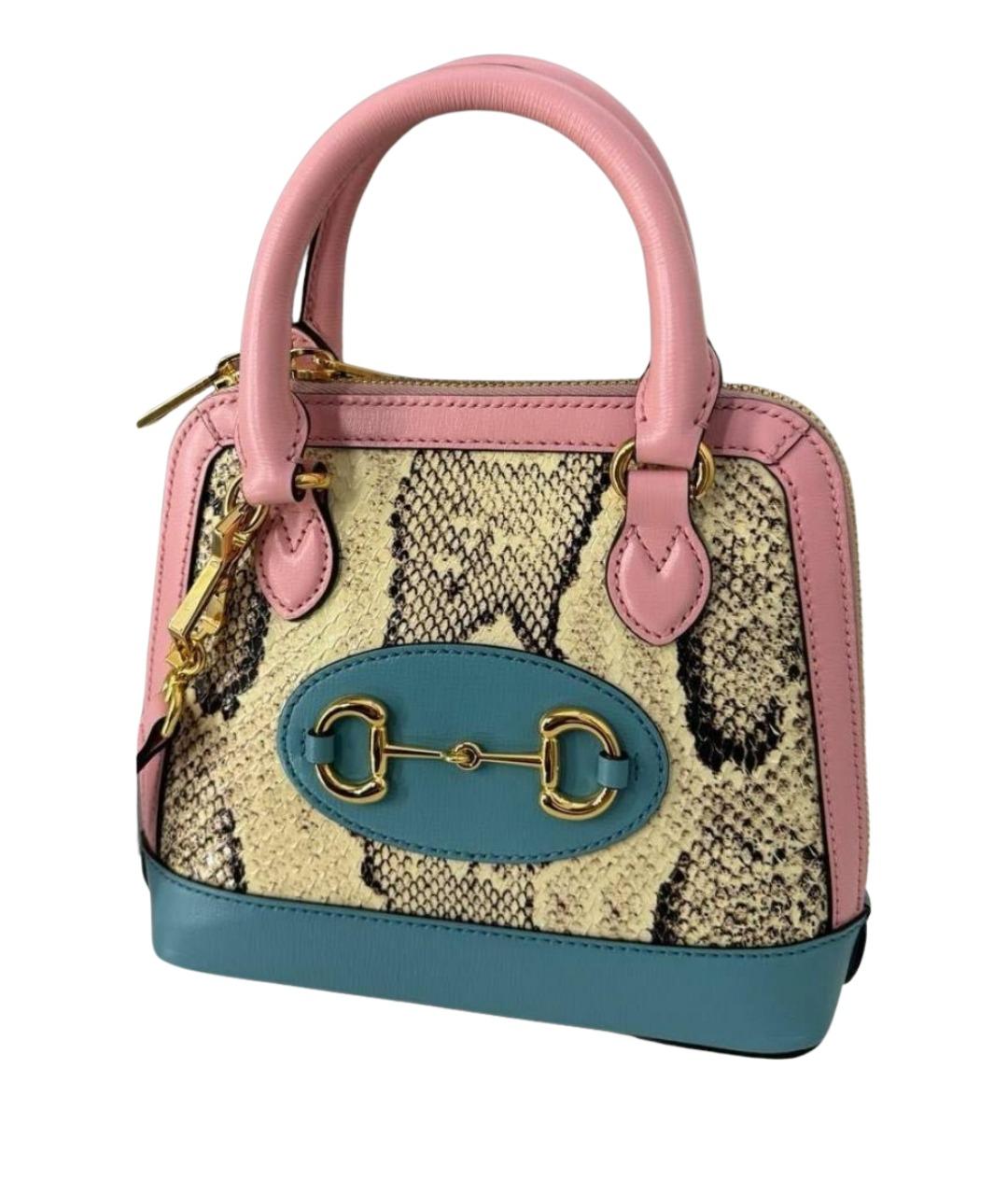 GUCCI Мульти сумка с короткими ручками из кожи питона, фото 1