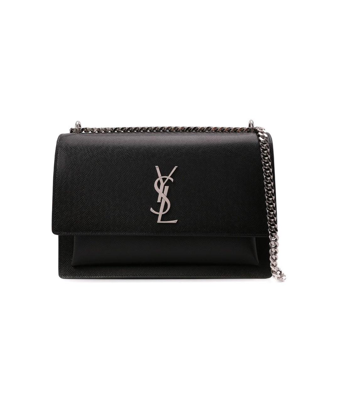 SAINT LAURENT Черная кожаная сумка через плечо, фото 9