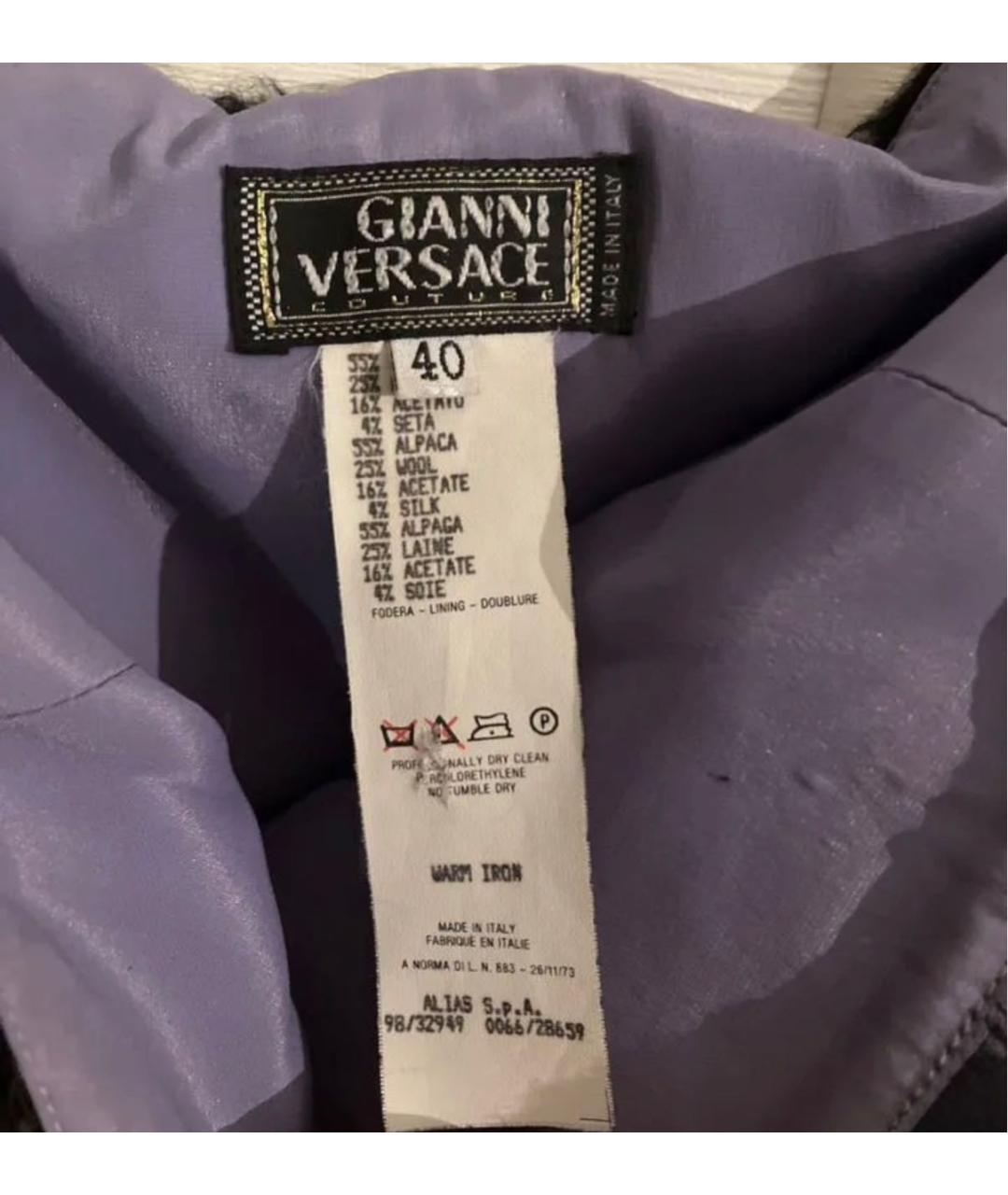 VERSACE Черное шерстяное вечернее платье, фото 3