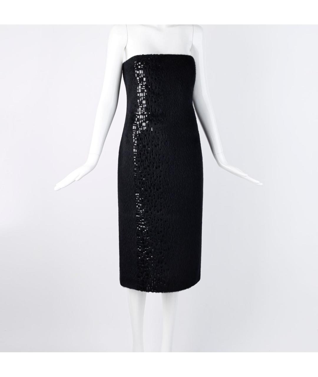VERSACE Черное шерстяное вечернее платье, фото 6