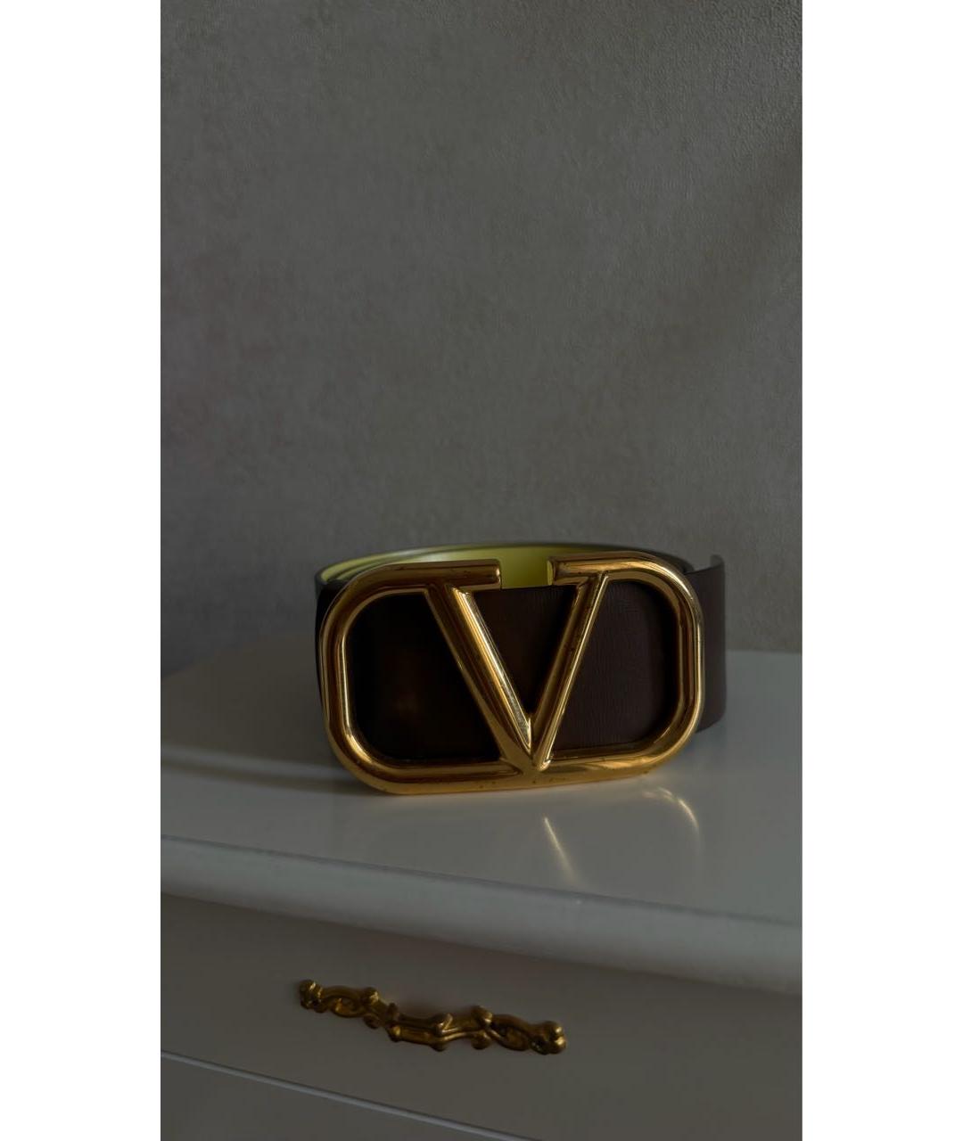 VALENTINO Коричневый кожаный ремень, фото 4