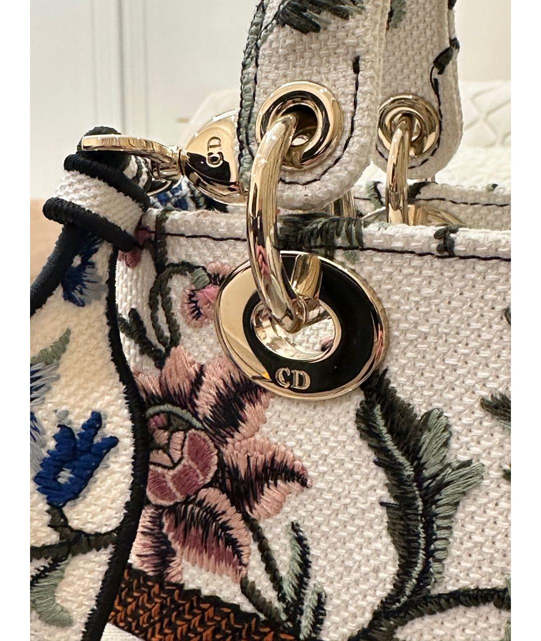 CHRISTIAN DIOR Бежевая жаккардовая сумка с короткими ручками, фото 8