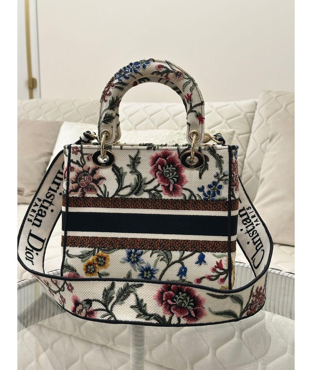 CHRISTIAN DIOR Бежевая жаккардовая сумка с короткими ручками, фото 3