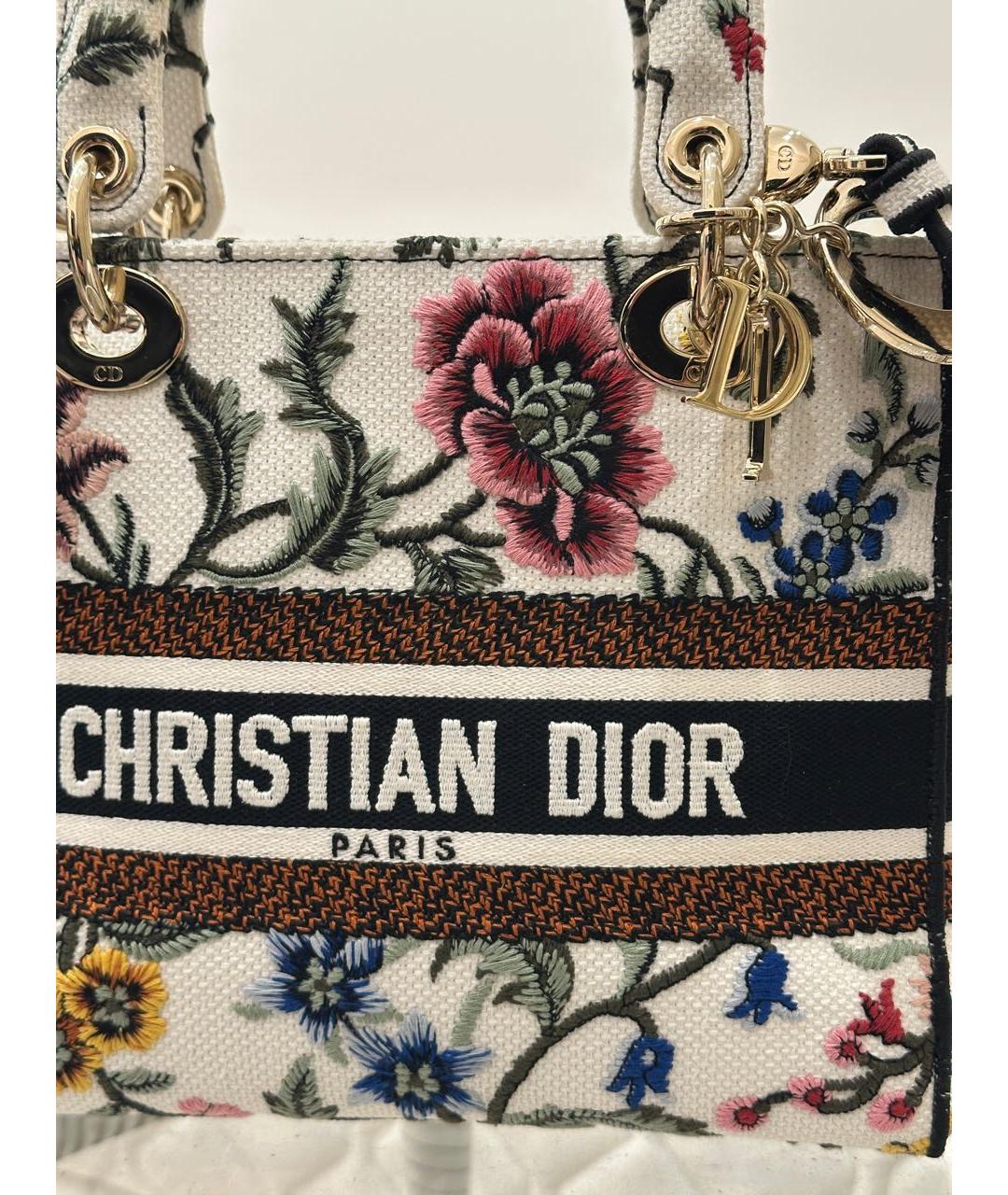 CHRISTIAN DIOR Бежевая жаккардовая сумка с короткими ручками, фото 2