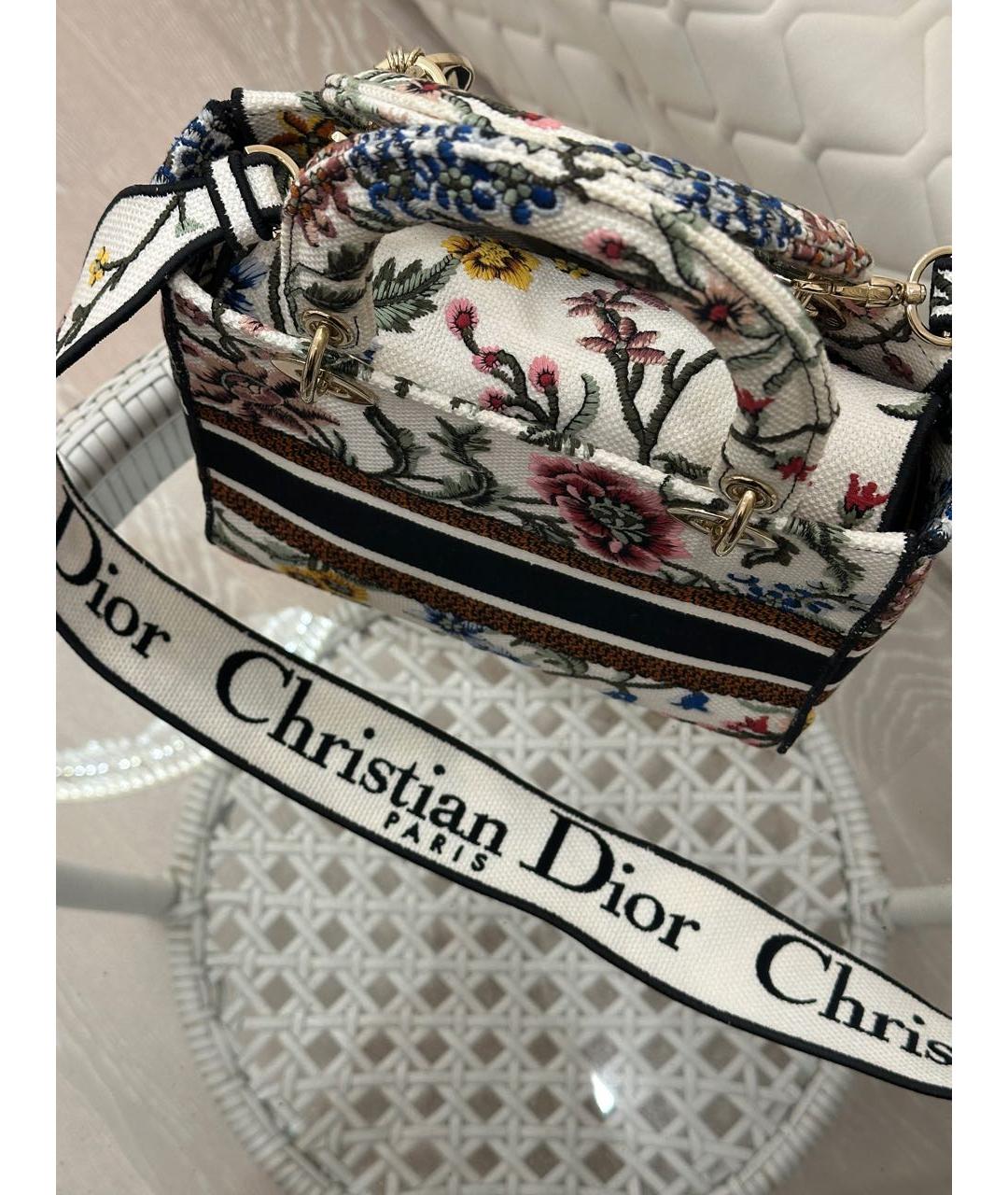 CHRISTIAN DIOR Бежевая жаккардовая сумка с короткими ручками, фото 5