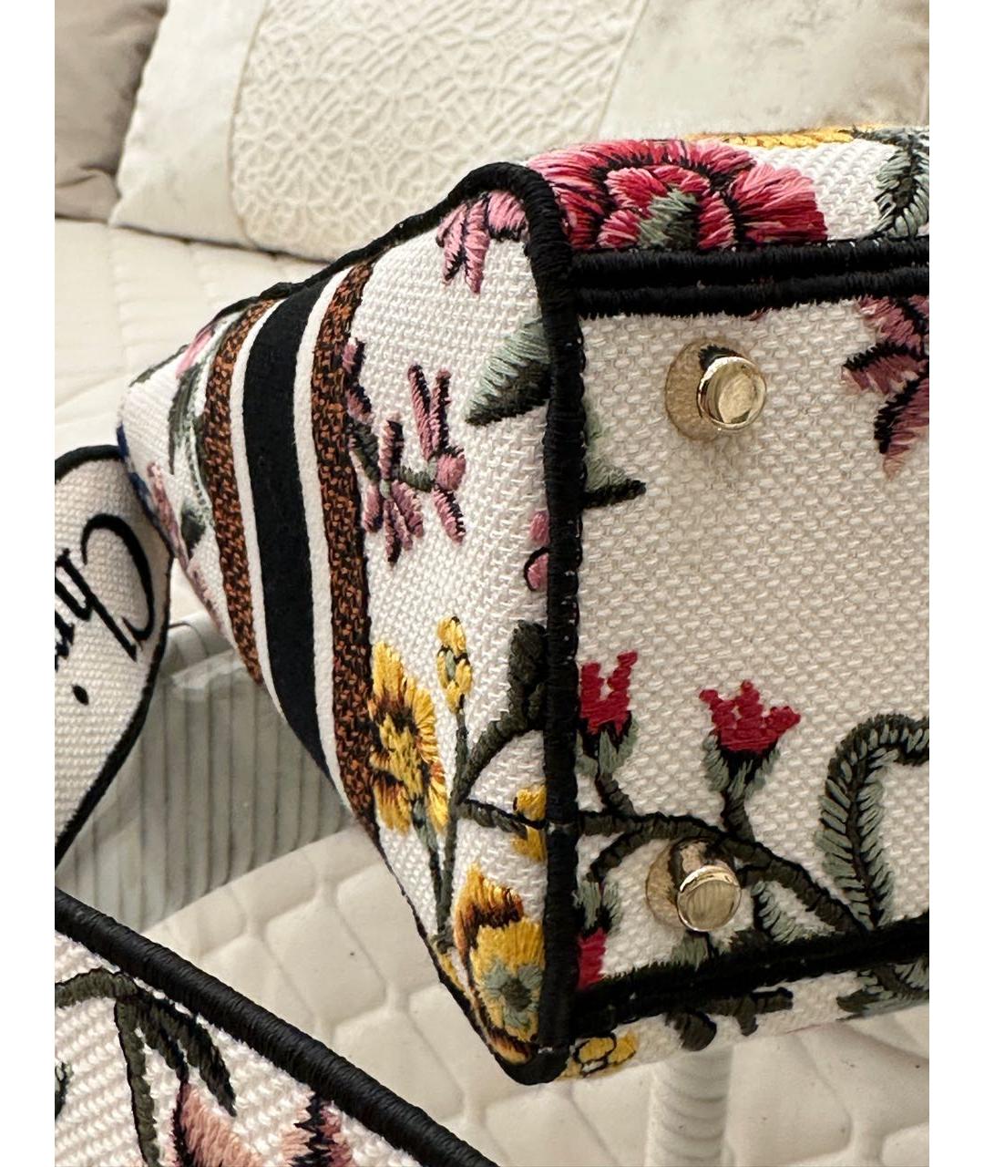 CHRISTIAN DIOR Бежевая жаккардовая сумка с короткими ручками, фото 7