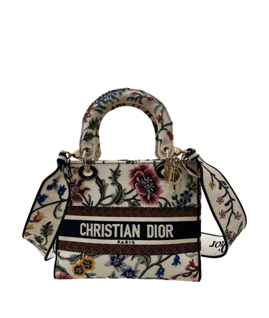 CHRISTIAN DIOR Бежевая жаккардовая сумка с короткими ручками, фото 1