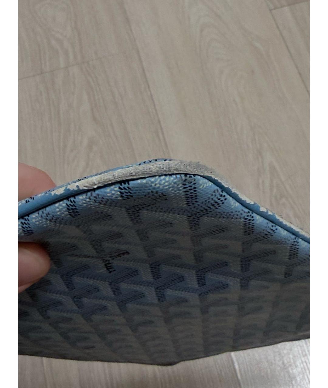 GOYARD Бирюзовая папка для документов из канвы, фото 5