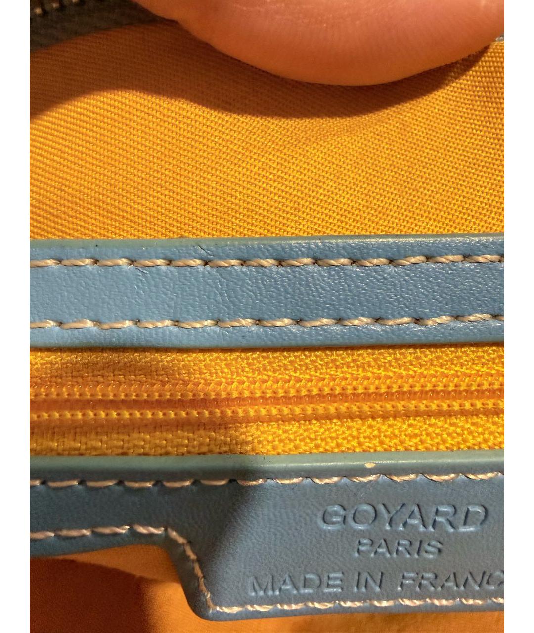 GOYARD Бирюзовая папка для документов из канвы, фото 4