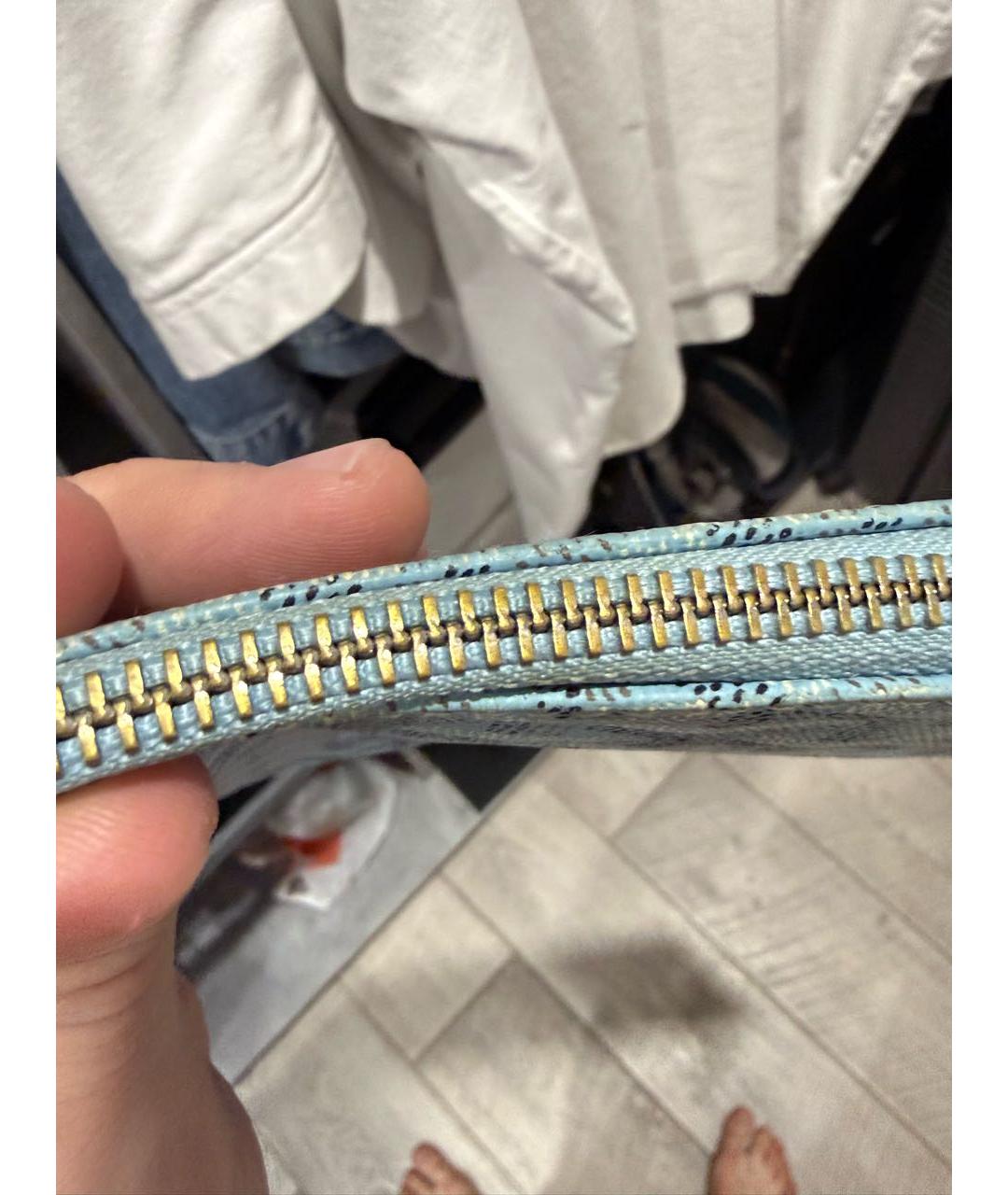 GOYARD Бирюзовая папка для документов из канвы, фото 7