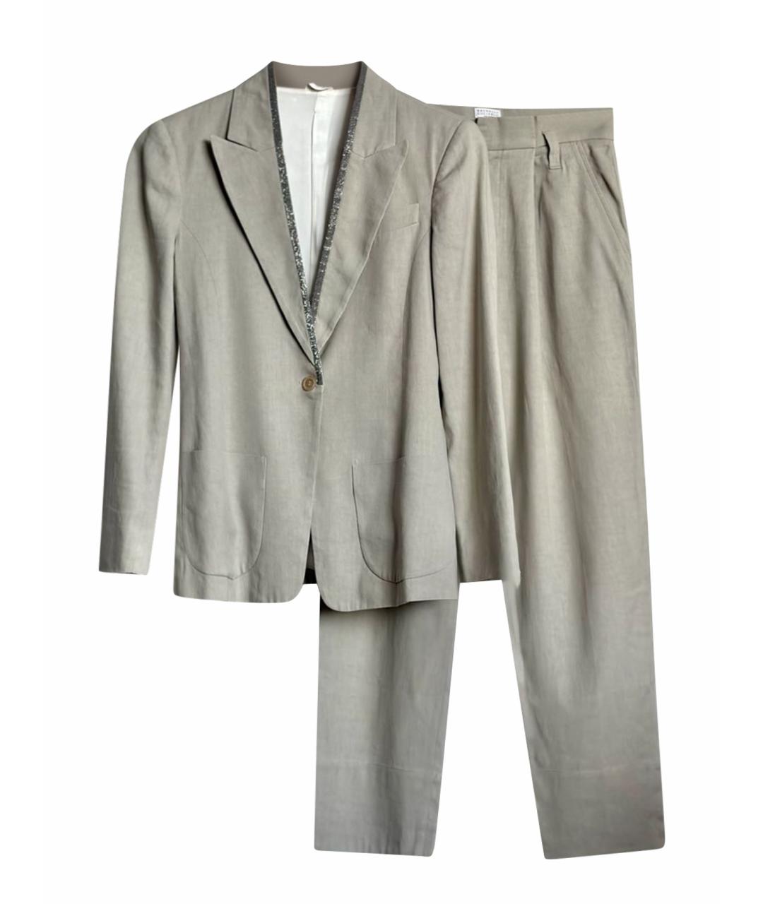 BRUNELLO CUCINELLI Серый костюм с брюками, фото 1