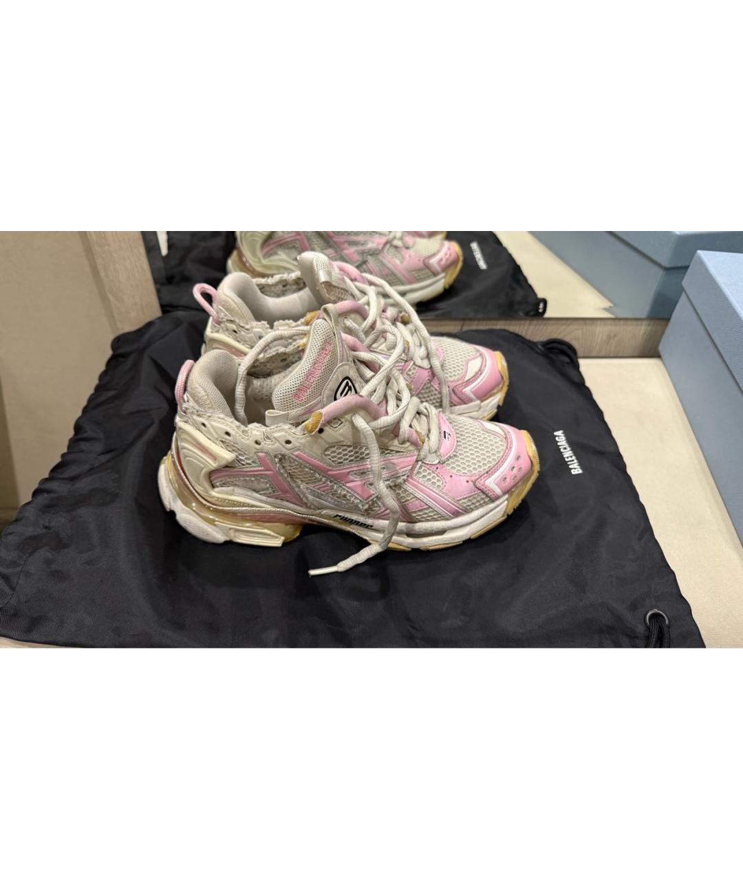 BALENCIAGA Розовые кожаные кроссовки, фото 5
