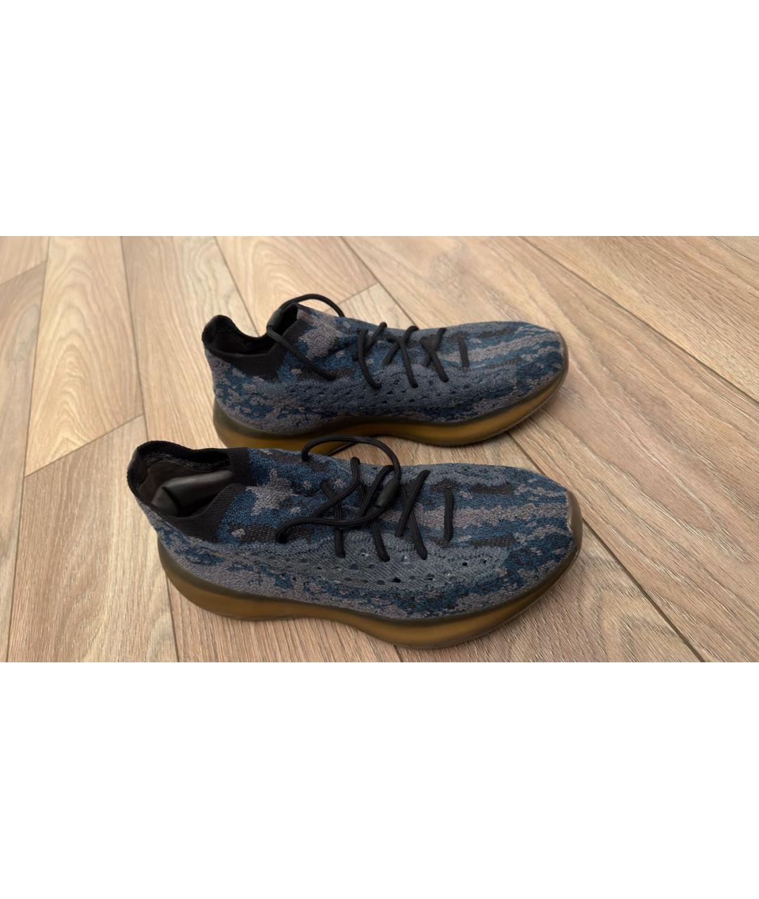 ADIDAS YEEZY Темно-синие текстильные низкие кроссовки / кеды, фото 6