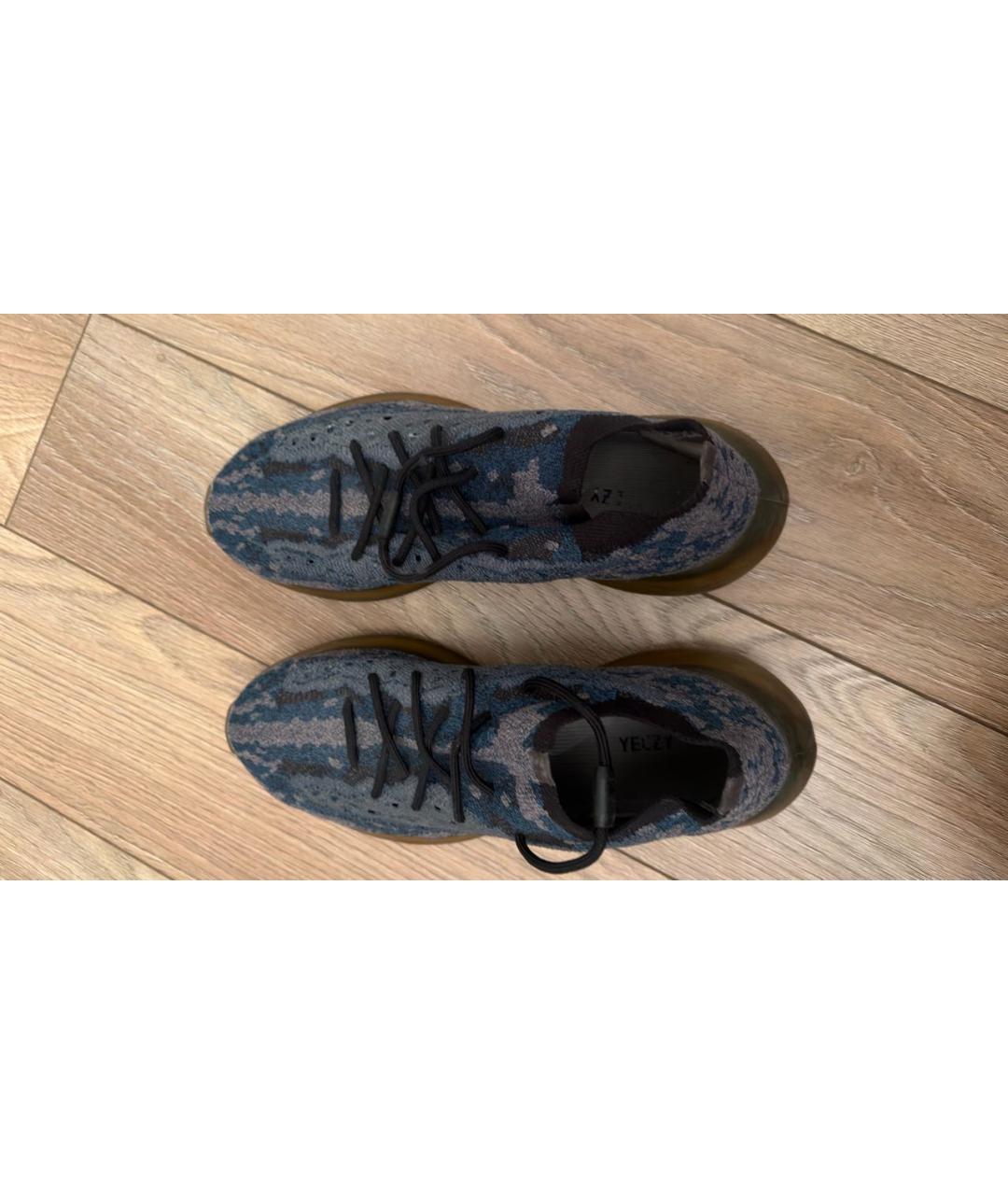 ADIDAS YEEZY Темно-синие текстильные низкие кроссовки / кеды, фото 3