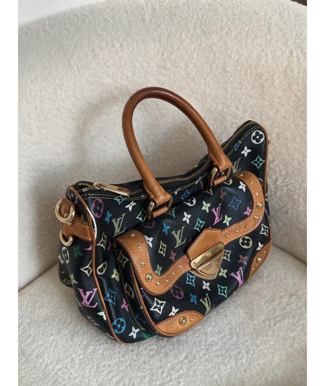 LOUIS VUITTON Черная сумка через плечо из канвы, фото 2