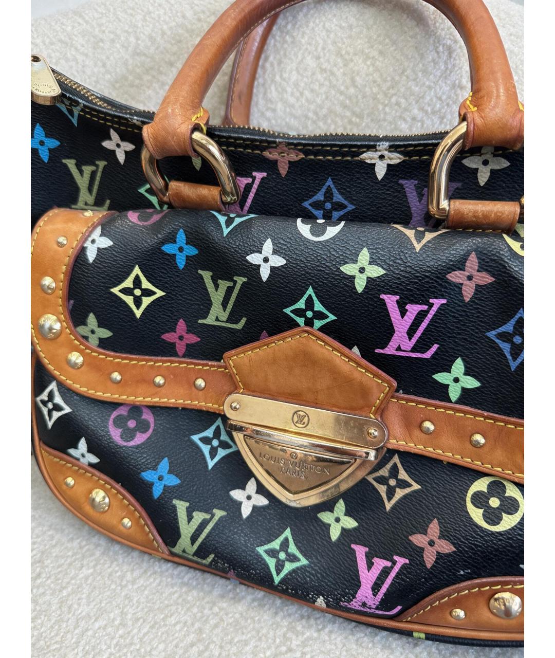 LOUIS VUITTON Черная сумка через плечо из канвы, фото 6