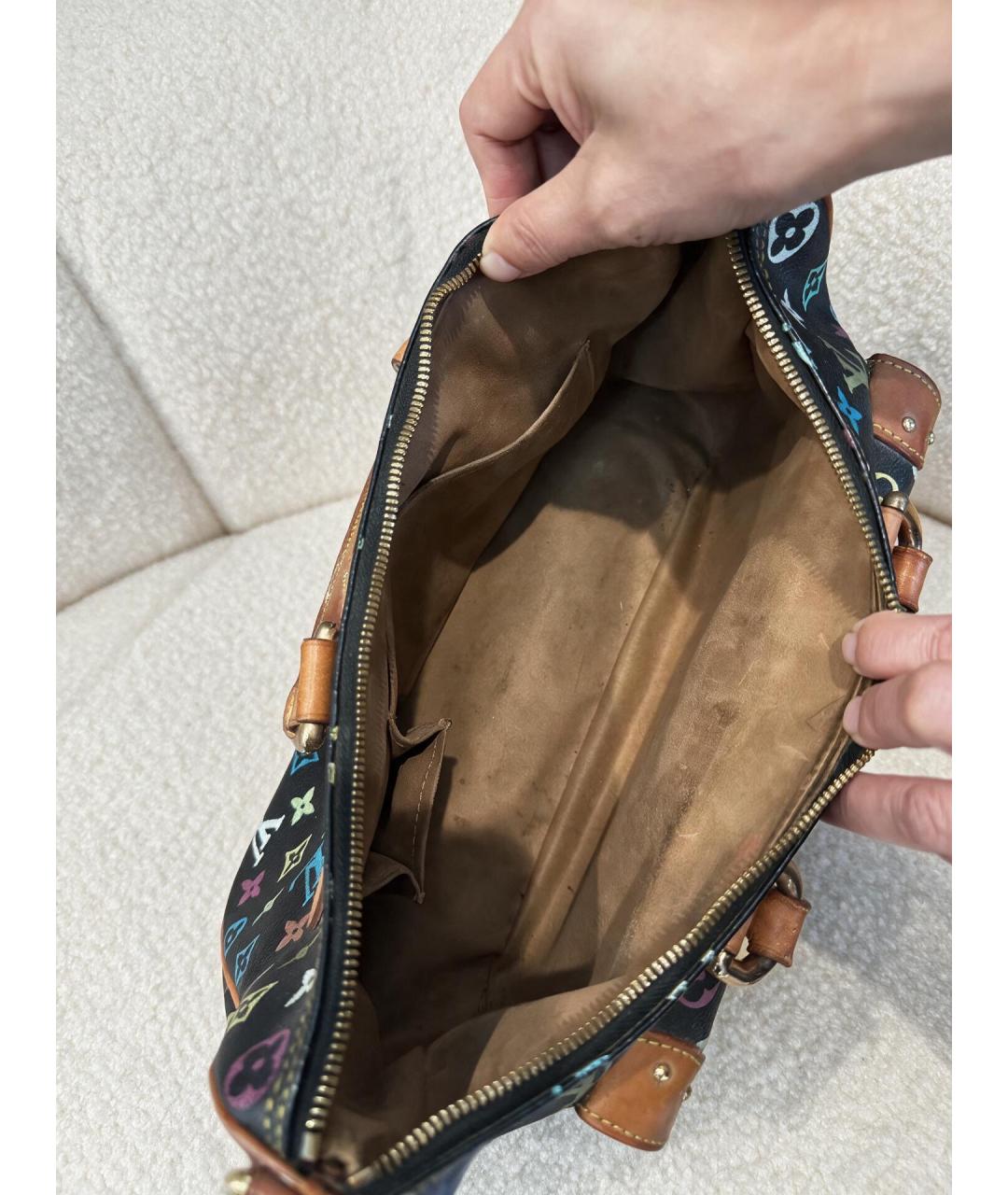 LOUIS VUITTON Черная сумка через плечо из канвы, фото 4