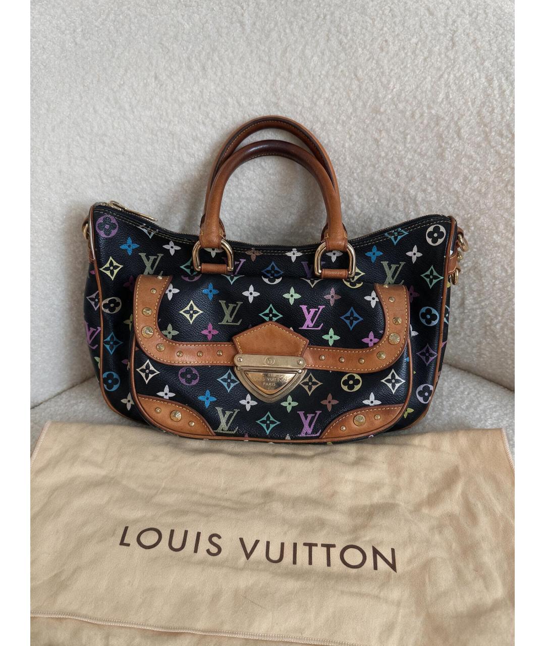 LOUIS VUITTON Черная сумка через плечо из канвы, фото 8