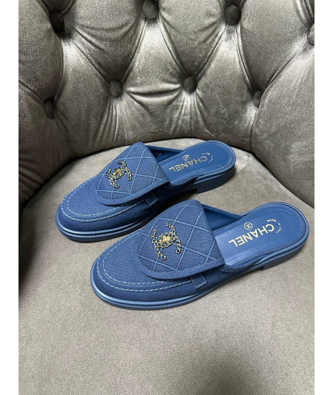 CHANEL Голубые мюли, фото 2