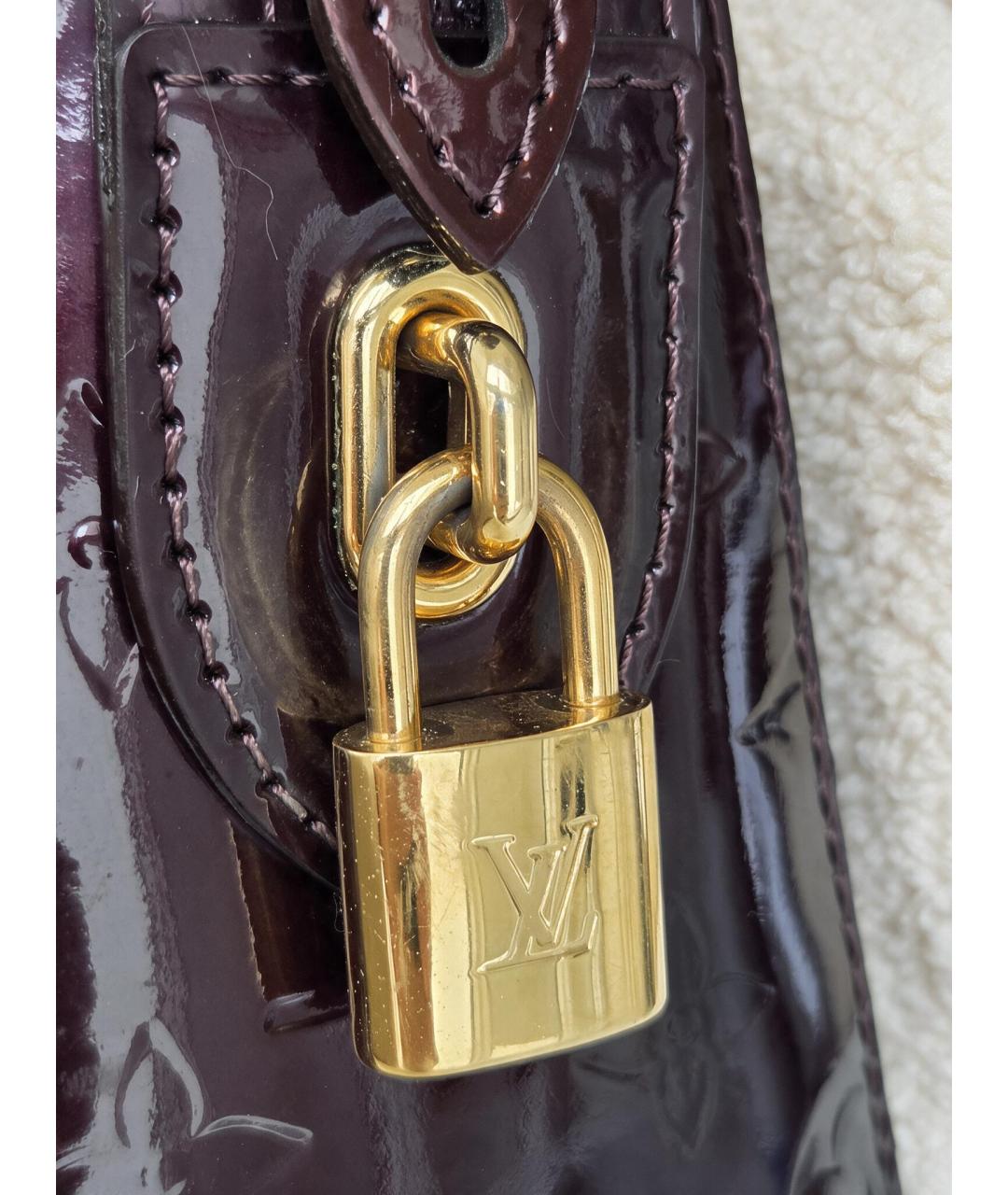 LOUIS VUITTON Бордовая сумка с короткими ручками из лакированной кожи, фото 4