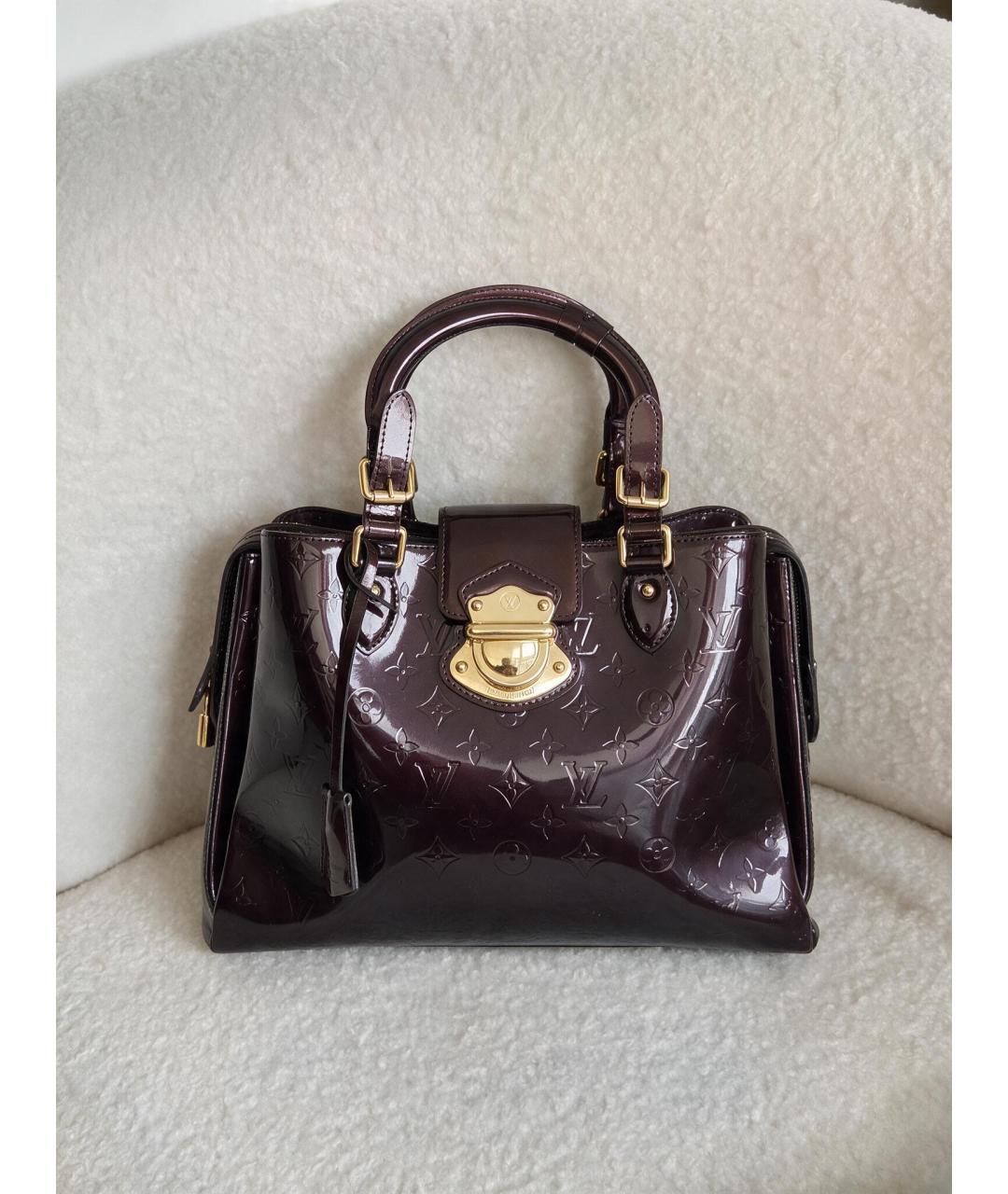 LOUIS VUITTON Бордовая сумка с короткими ручками из лакированной кожи, фото 5