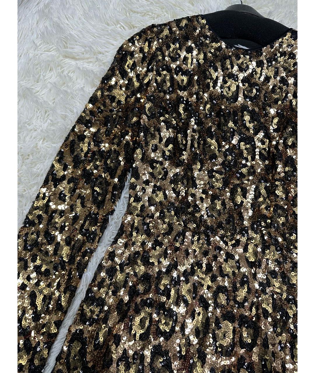 DOLCE&GABBANA Золотое полиэстеровое коктейльное платье, фото 3