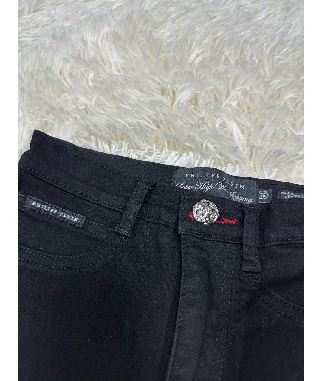 PHILIPP PLEIN Черные хлопковые джинсы слим, фото 3