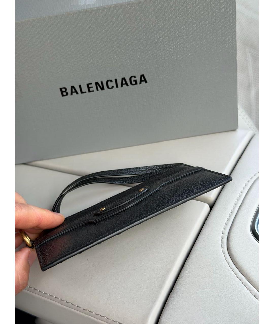BALENCIAGA Черный кожаный кардхолдер, фото 8