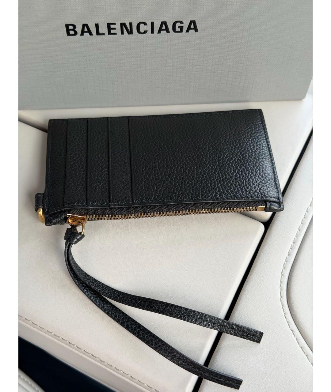 BALENCIAGA Черный кожаный кардхолдер, фото 3