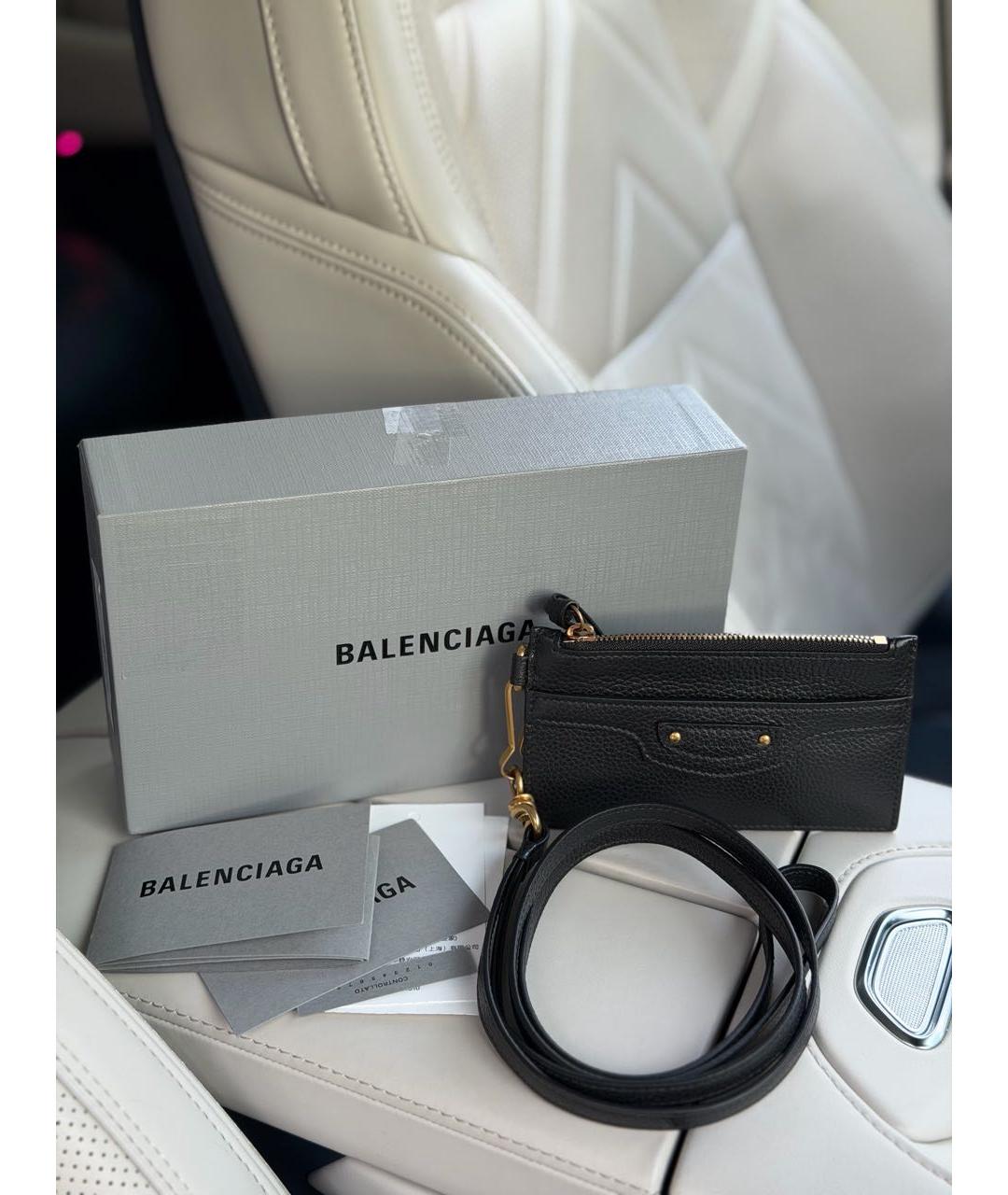 BALENCIAGA Черный кожаный кардхолдер, фото 2