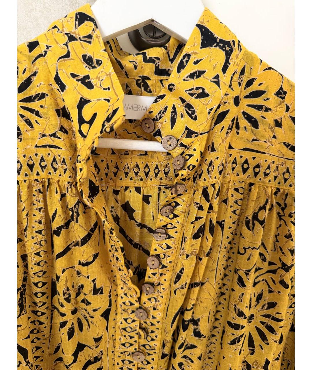 ZIMMERMANN Желтое хлопковое повседневное платье, фото 2