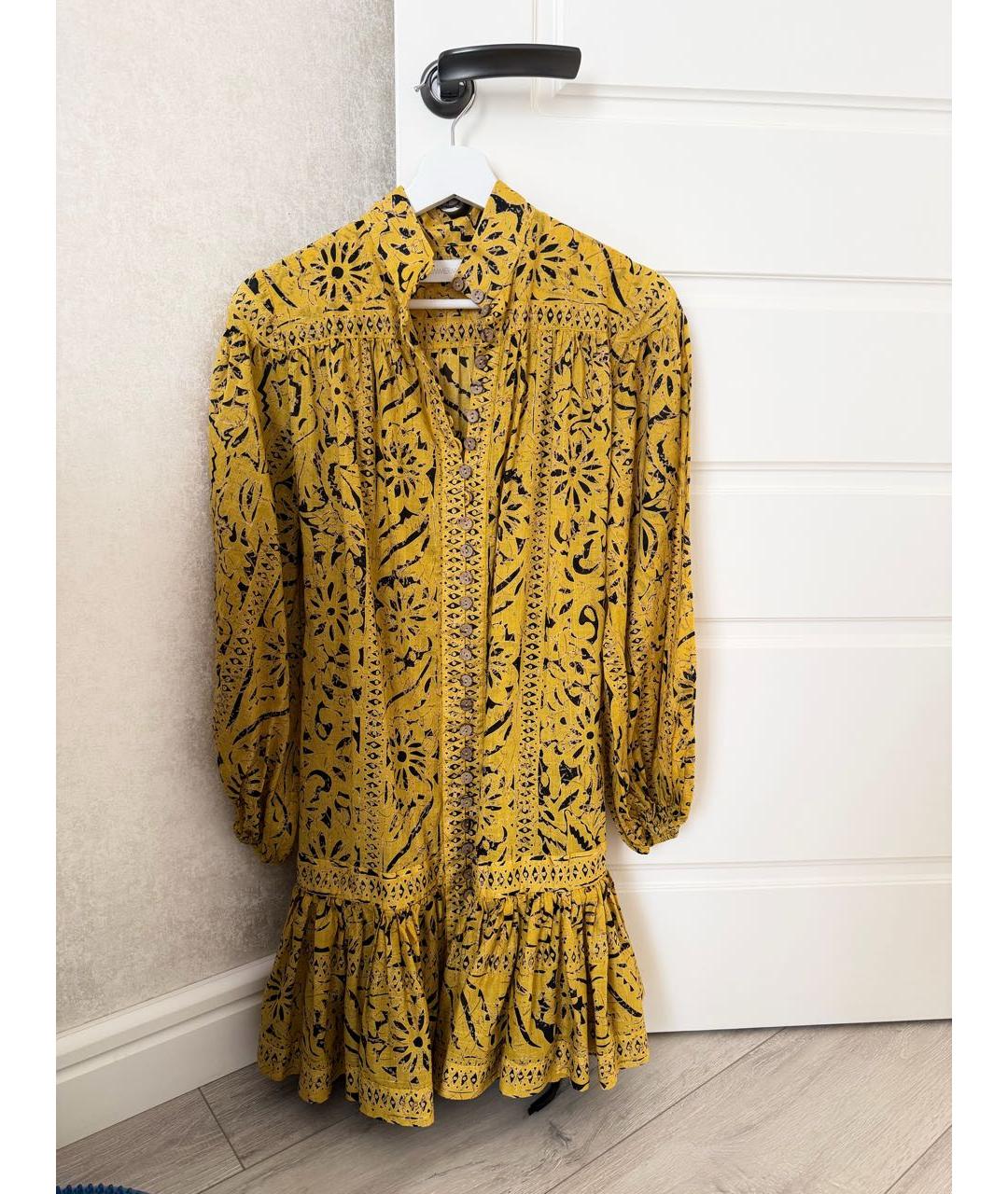 ZIMMERMANN Желтое хлопковое повседневное платье, фото 5