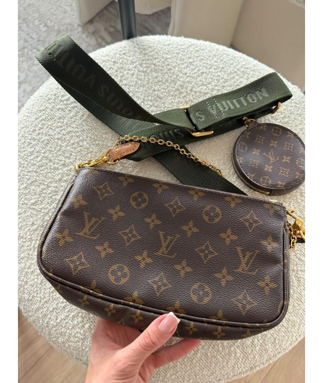 LOUIS VUITTON Коричневая сумка через плечо из канвы, фото 4