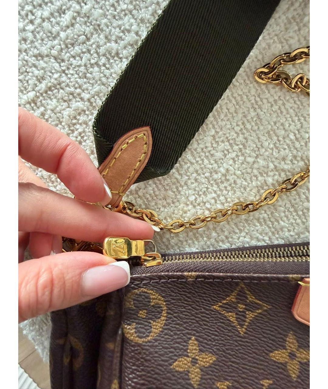 LOUIS VUITTON Коричневая сумка через плечо из канвы, фото 2
