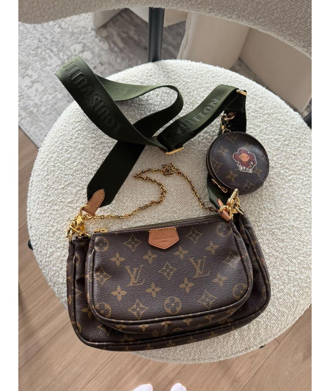 LOUIS VUITTON Коричневая сумка через плечо из канвы, фото 8
