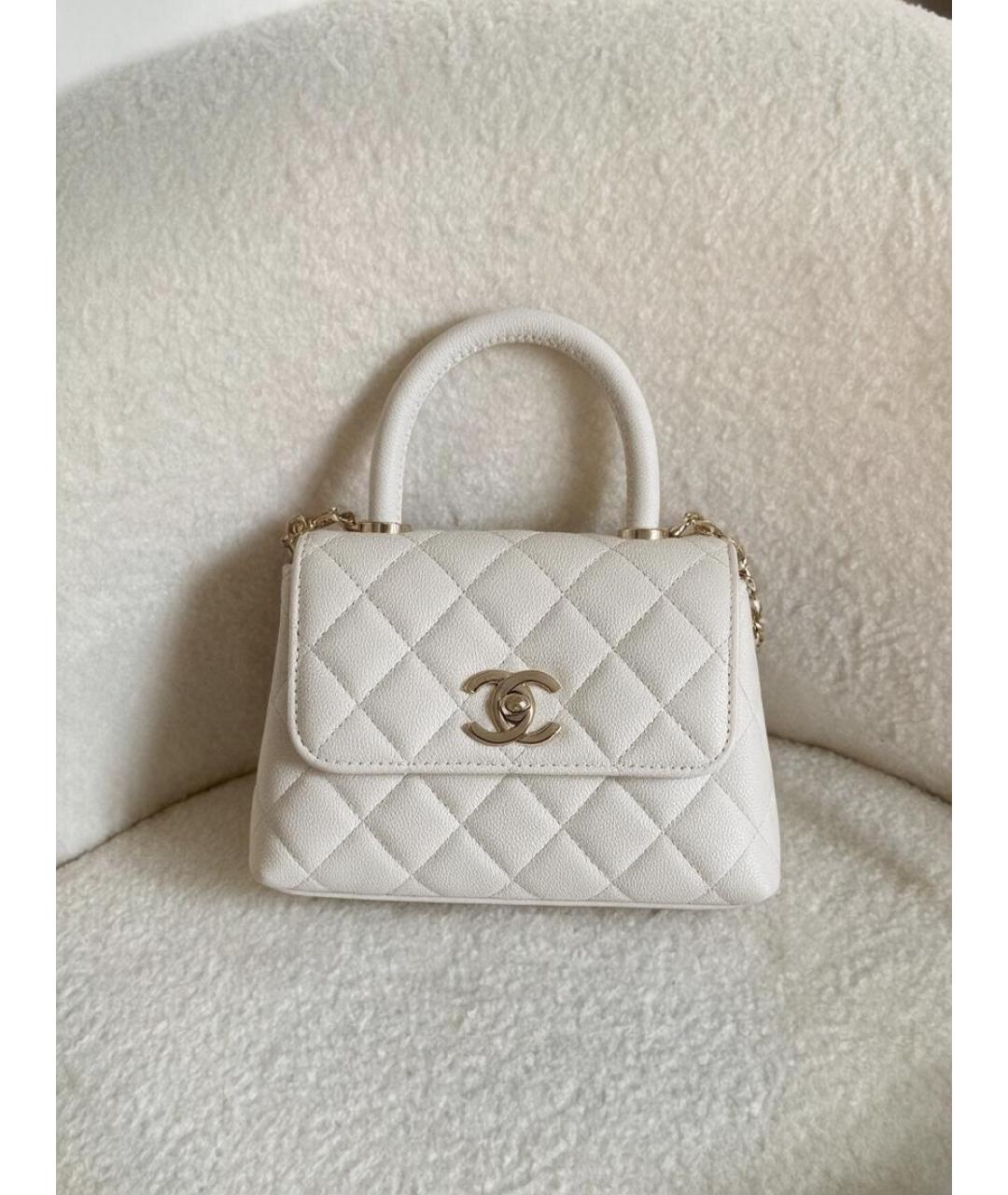 CHANEL Белая сумка через плечо, фото 3