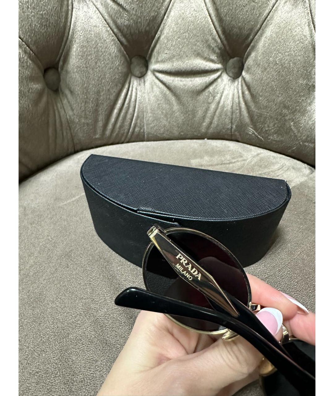 PRADA Антрацитовые металлические солнцезащитные очки, фото 3