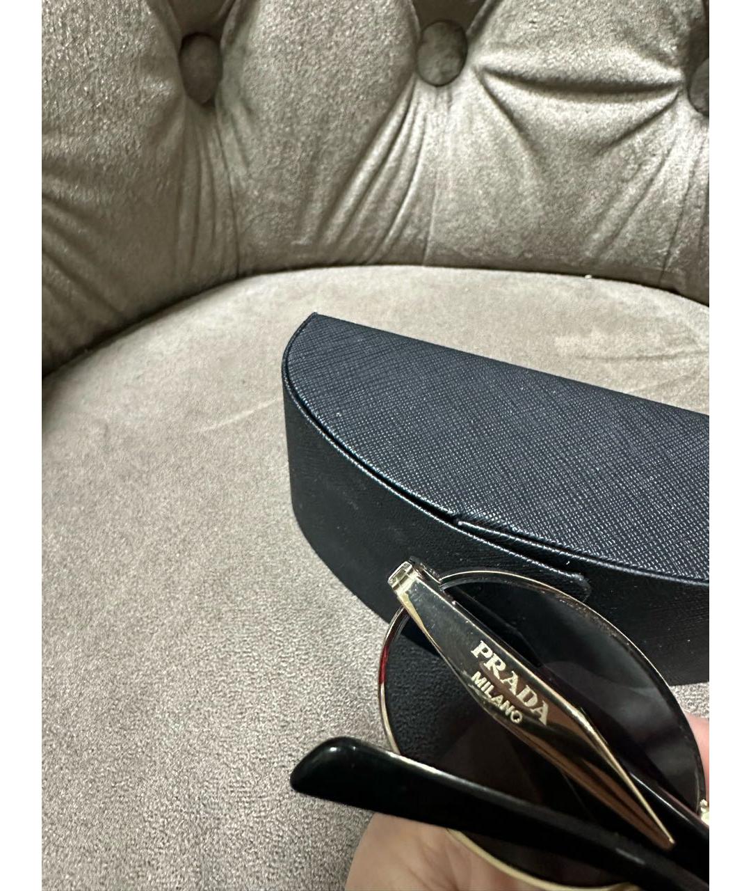 PRADA Антрацитовые металлические солнцезащитные очки, фото 4