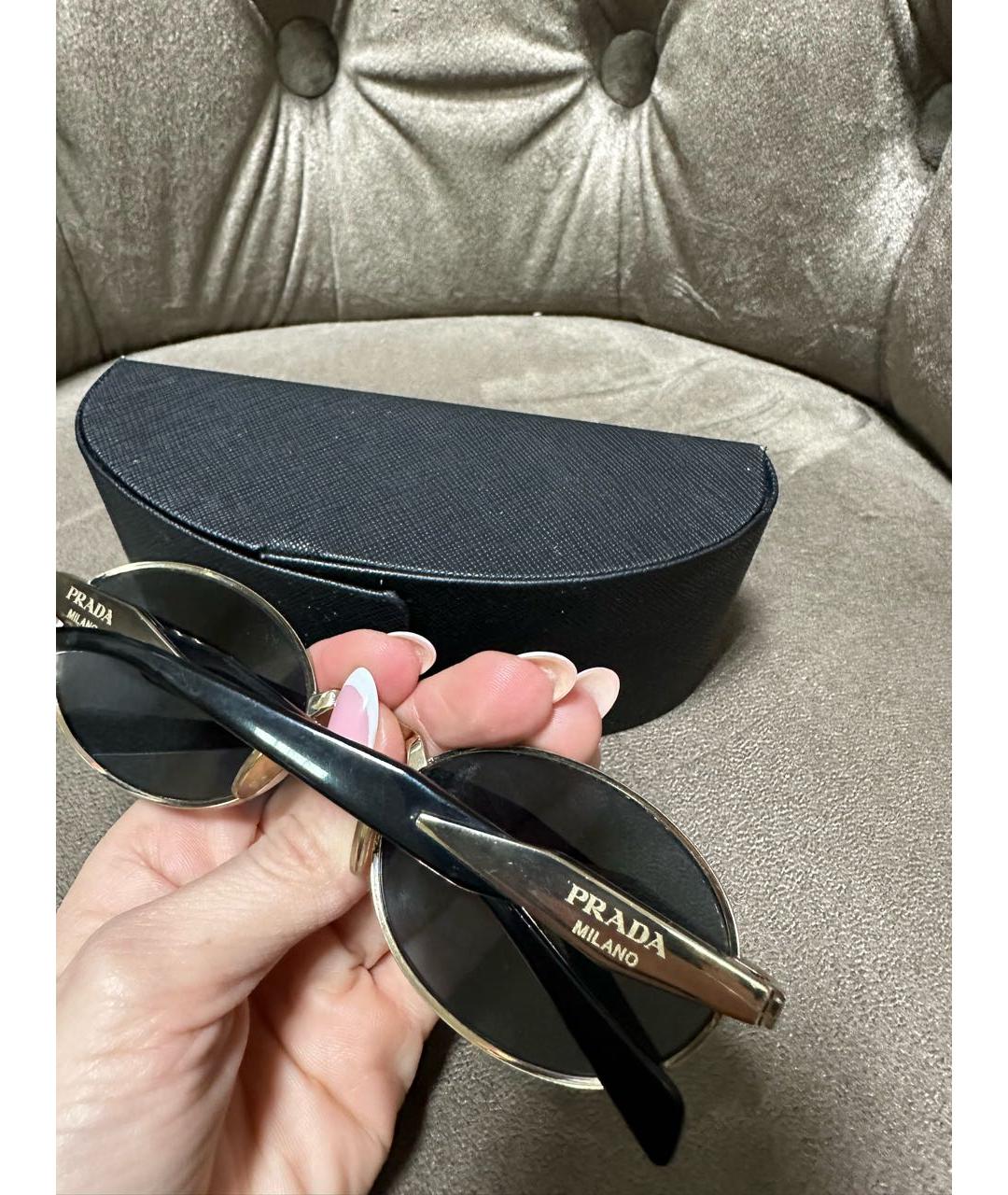 PRADA Антрацитовые металлические солнцезащитные очки, фото 5