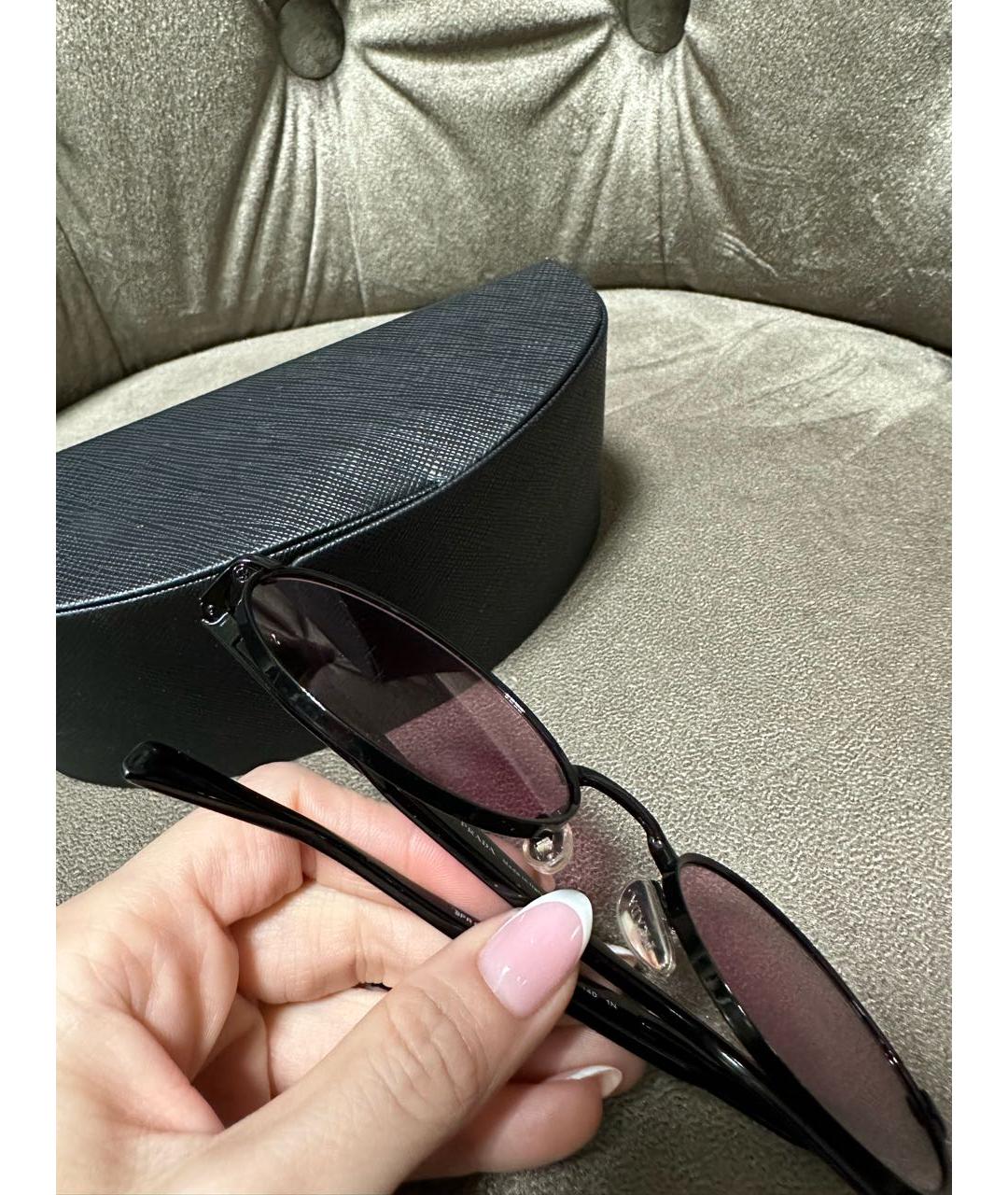 PRADA Розовые металлические солнцезащитные очки, фото 4