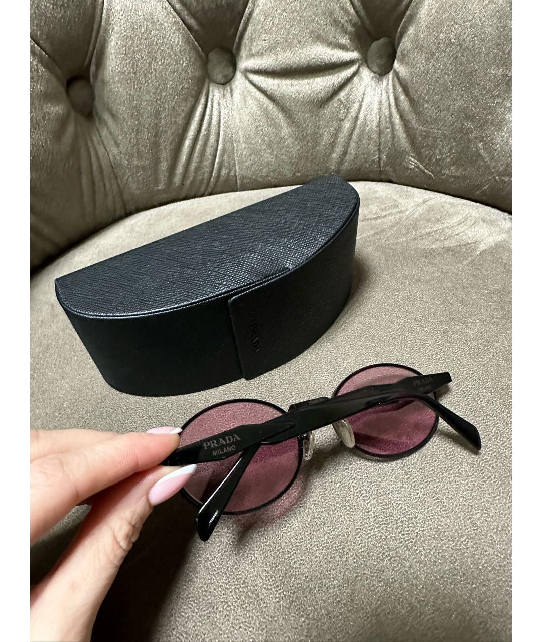 PRADA Розовые металлические солнцезащитные очки, фото 5