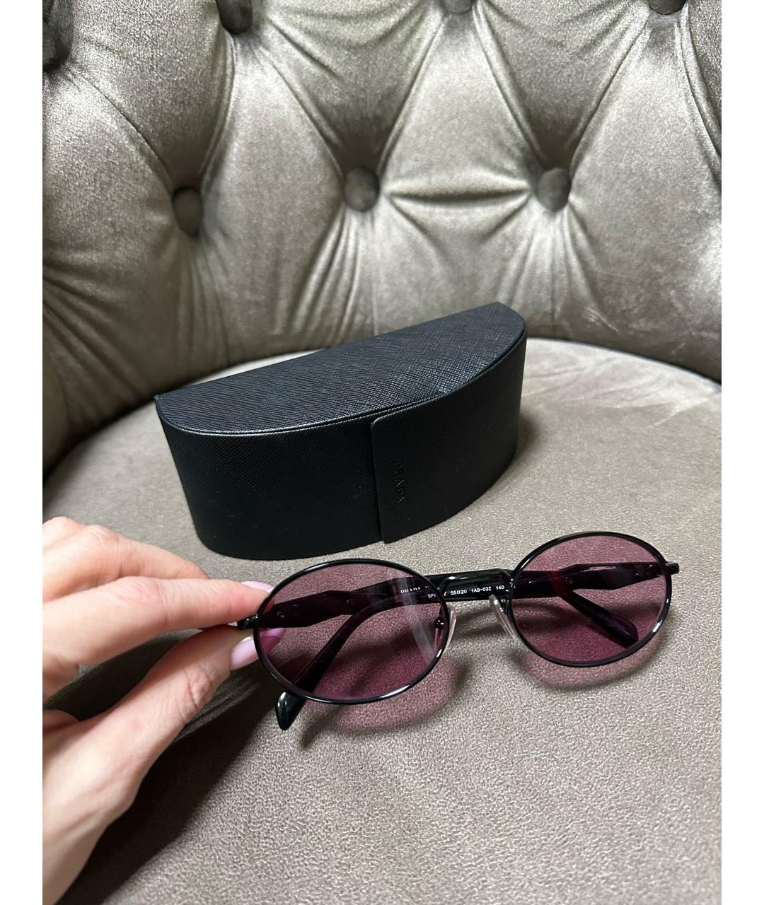 PRADA Розовые металлические солнцезащитные очки, фото 2